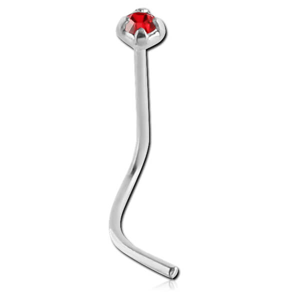 Clou De Nez Argent 925 Avec Spirale Et Strass - Piercing Nez Fin Et Élégant