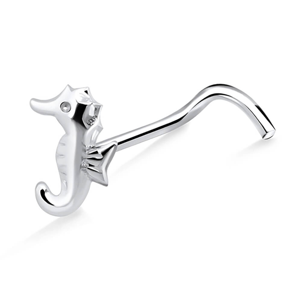 Stud de nez argent Hippocampe