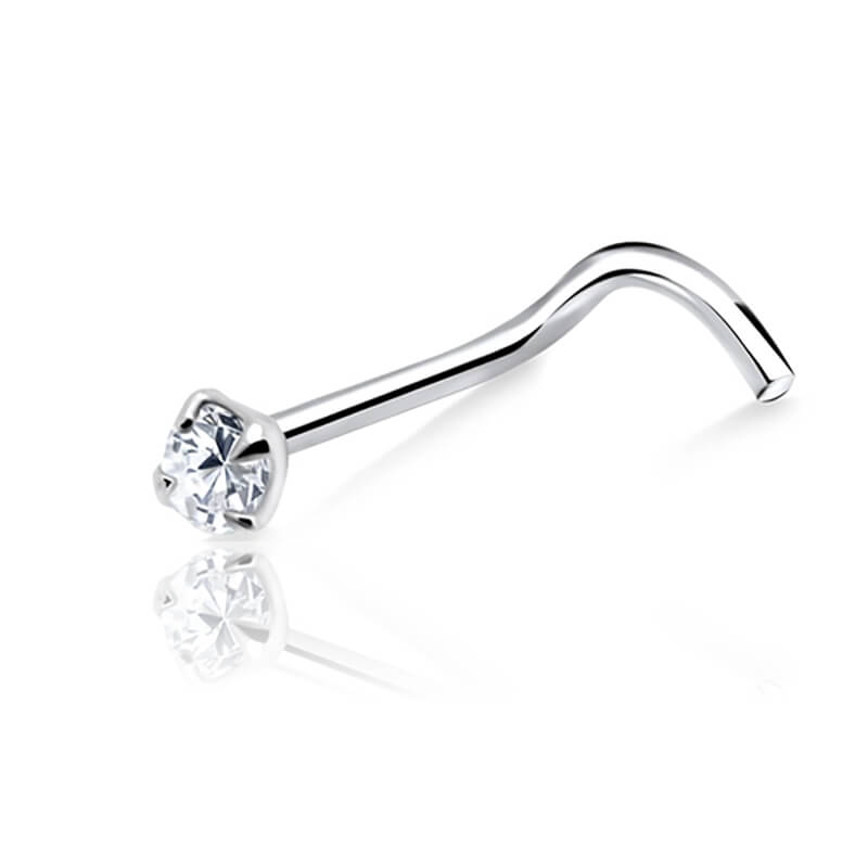 Stud de nez argent cristal 4 griffes