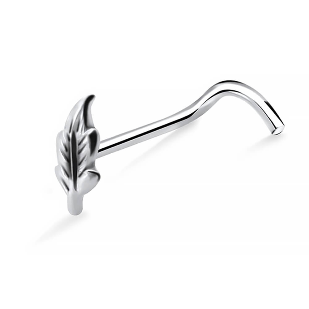 Stud de nez argent Leaf