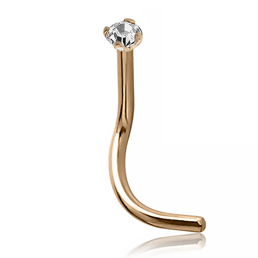 Stud de nez Or 14k et Zirconium 1.5 mm