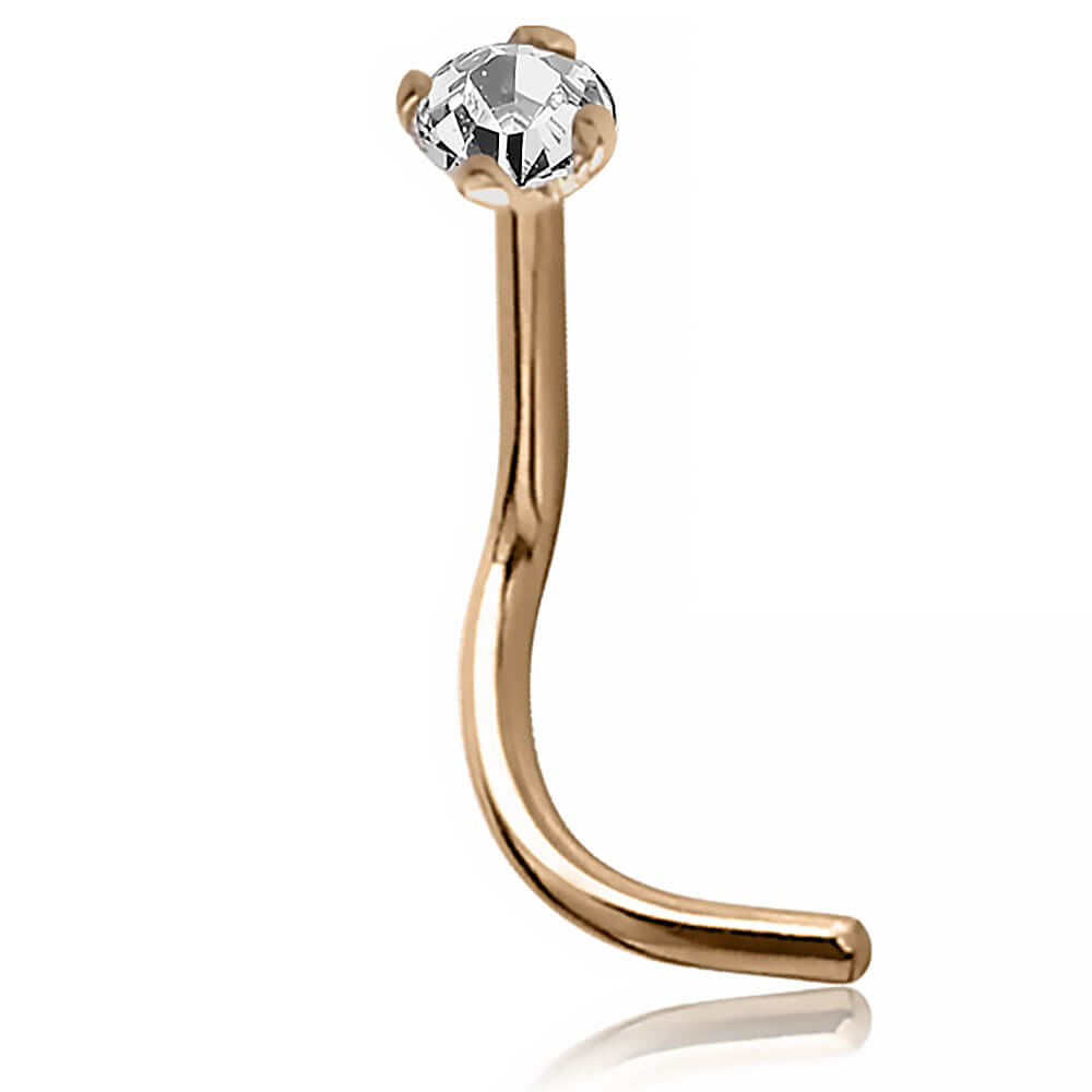 Stud de nez Or 14K et Zirconium 2 mm