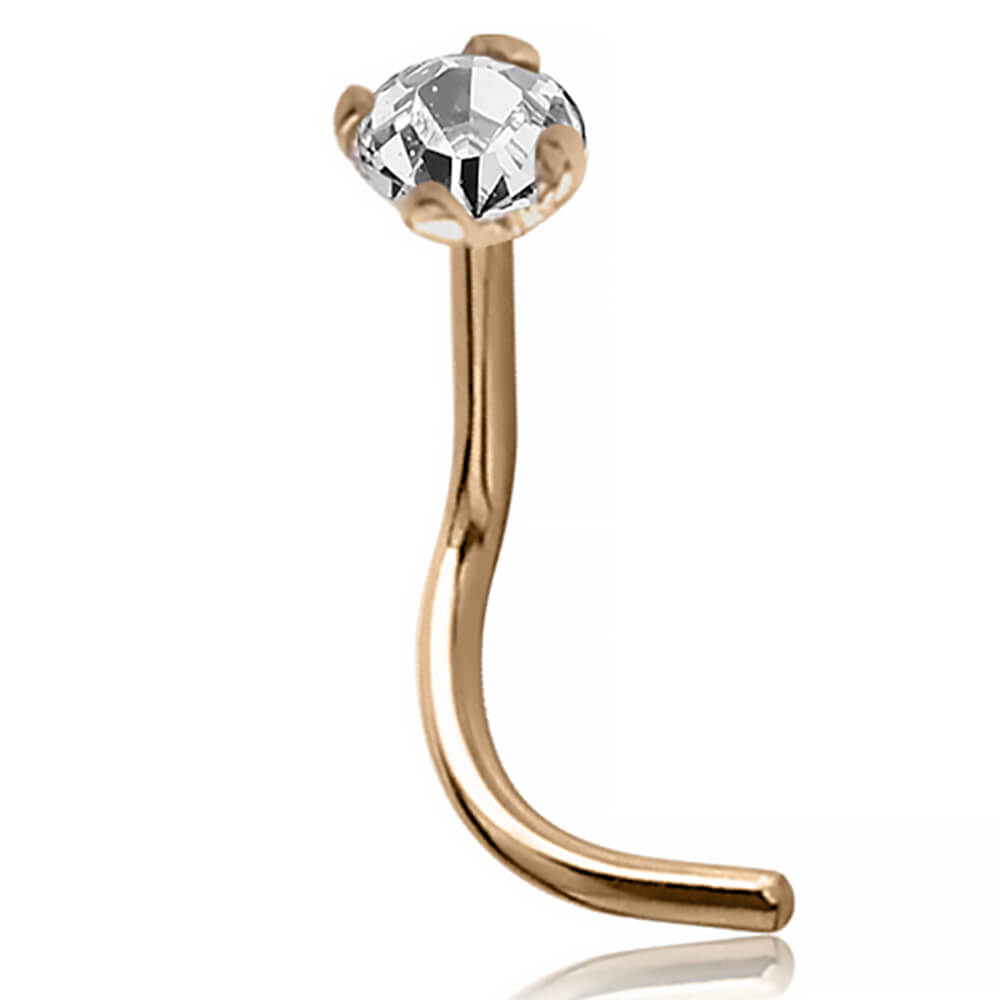 Stud de nez Or 14K et Zirconium 2.5 mm