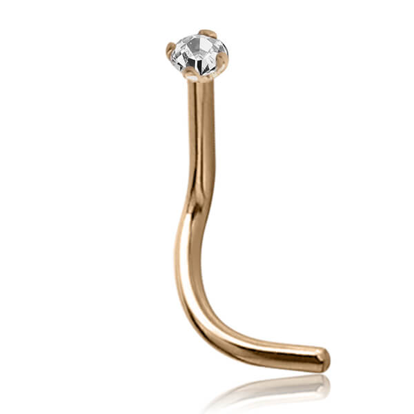 Stud de nez Or 18K et Zirconium 1.5 mm