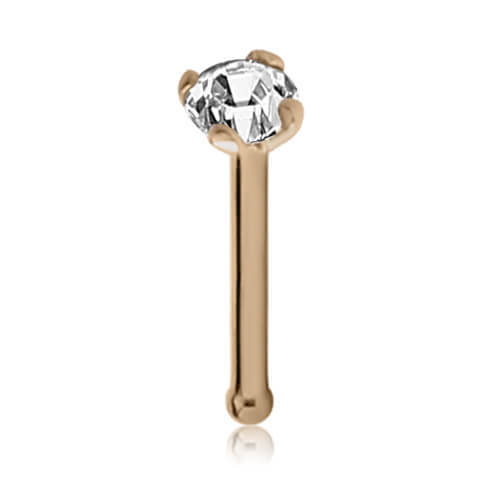 Bone de nez Or 14K Zirconium 2 mm