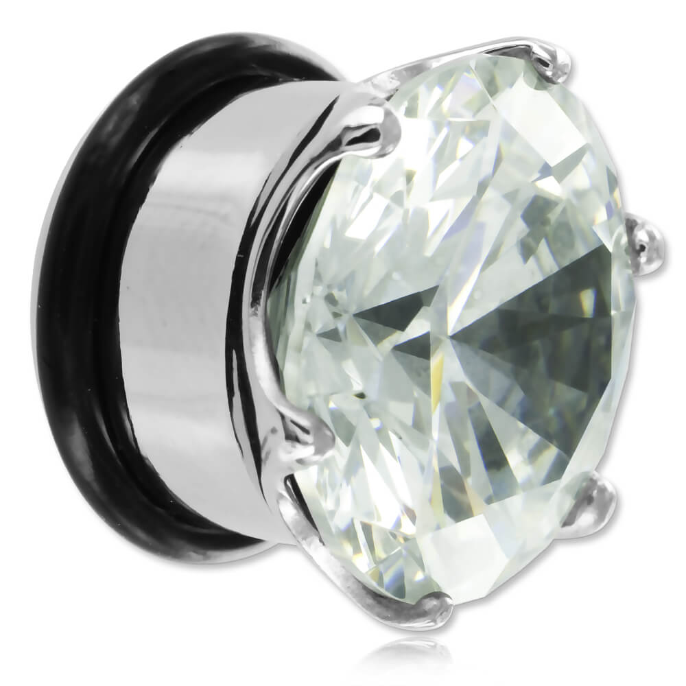 Plug d'oreille acier Cristal 6 griffes