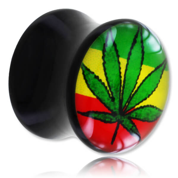 Plug d'oreille acrylique Rasta