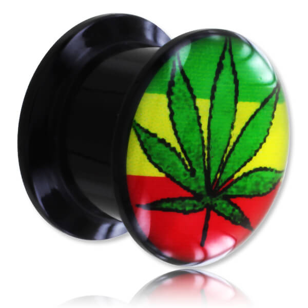 Plug d'oreille vissable acrylique Rasta