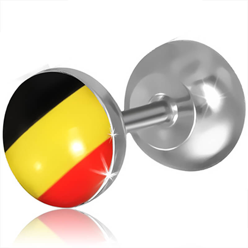 Faux plug d'oreille acier logos drapeau Allemagne