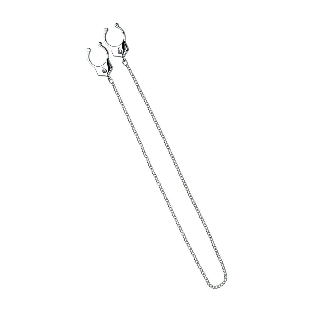 Faux piercing téton Menottes avec chaine