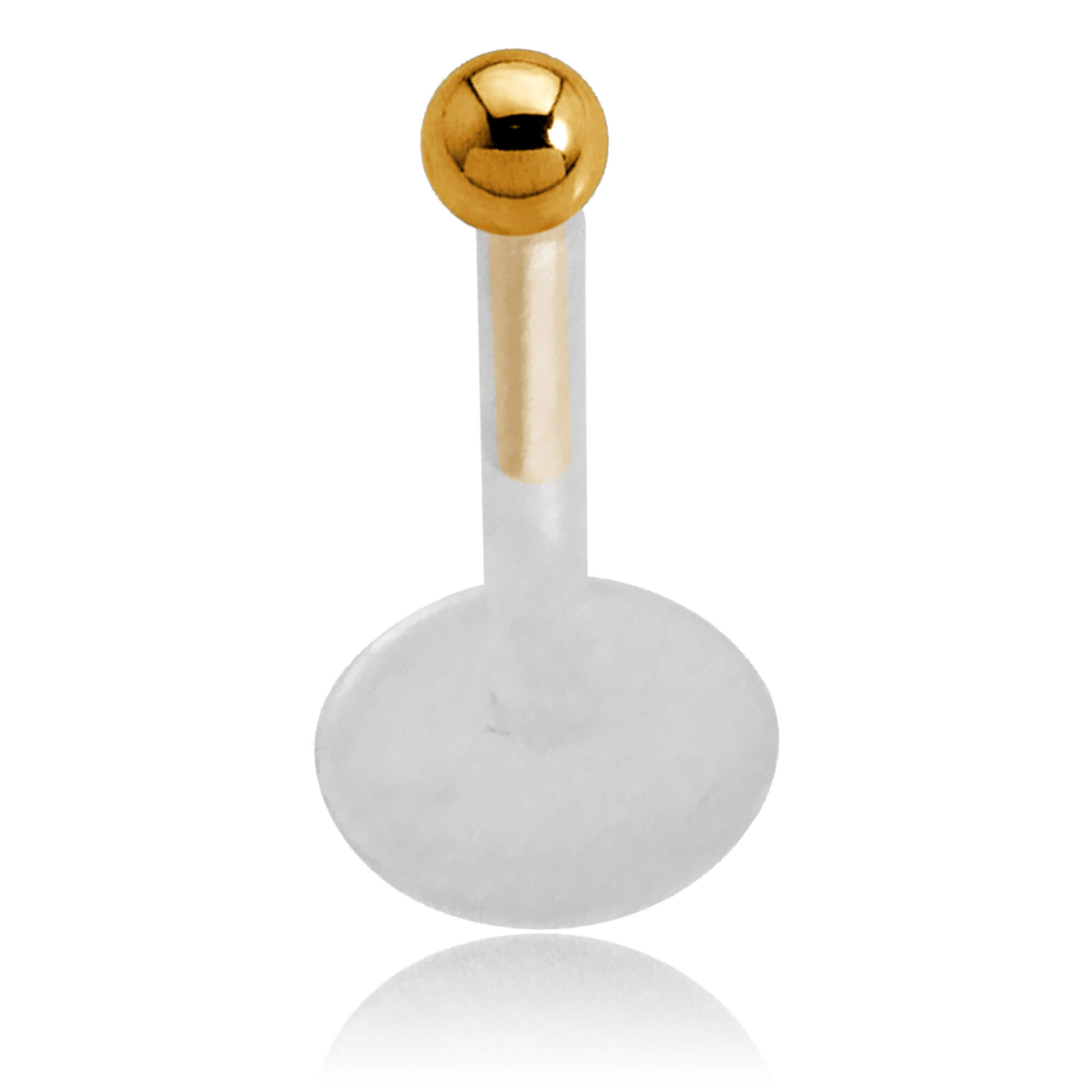 Micro labret Biosafe avec boule Acier Gold