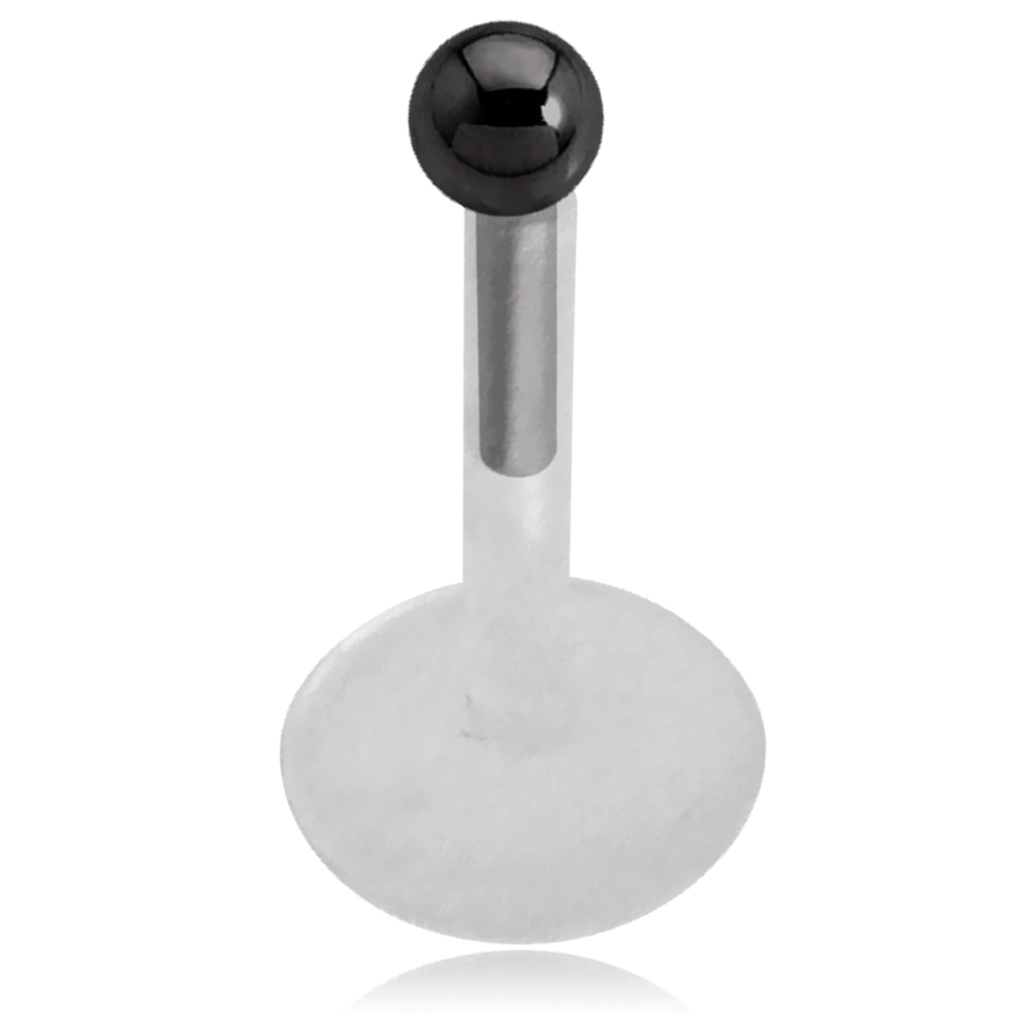 Micro labret Biosafe avec boule Acier Noir