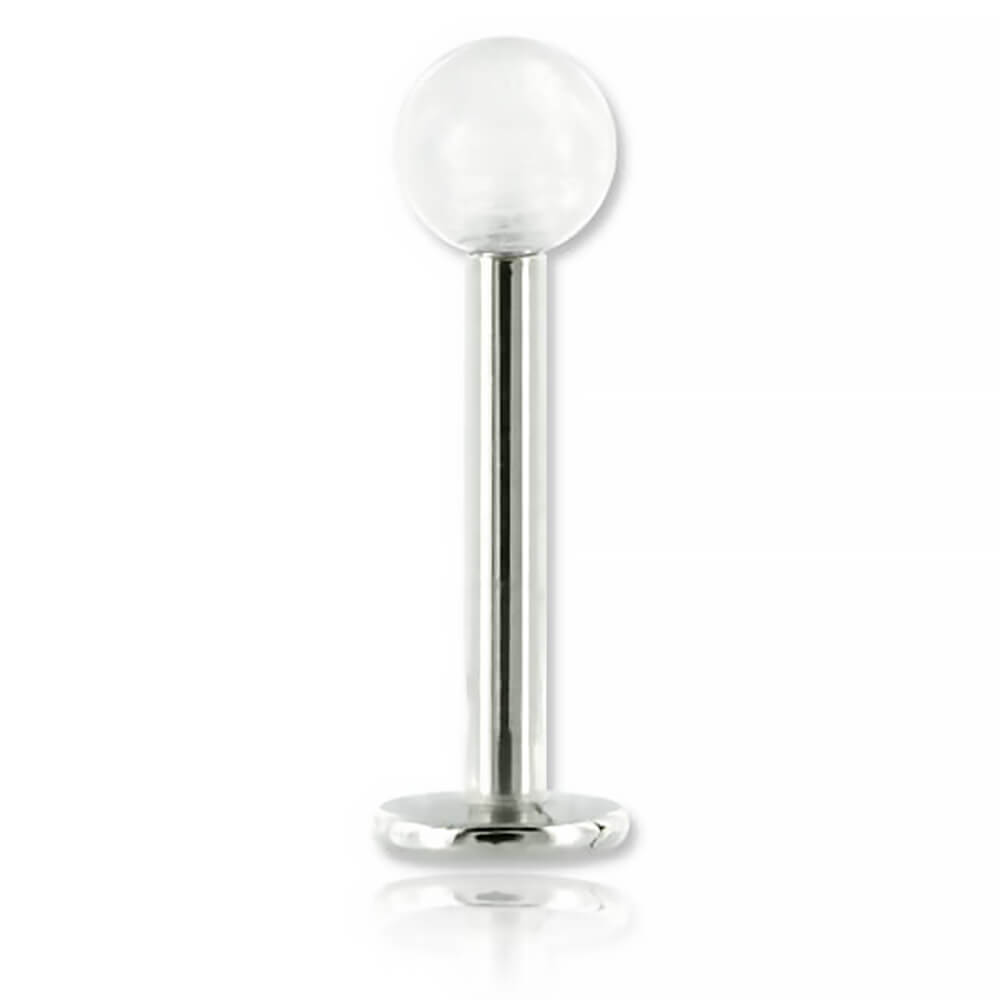 Micro labret acier boule phosphorescente