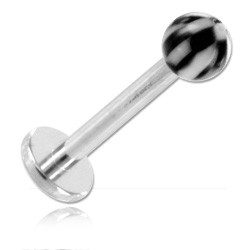 Micro labret acier boule Damier