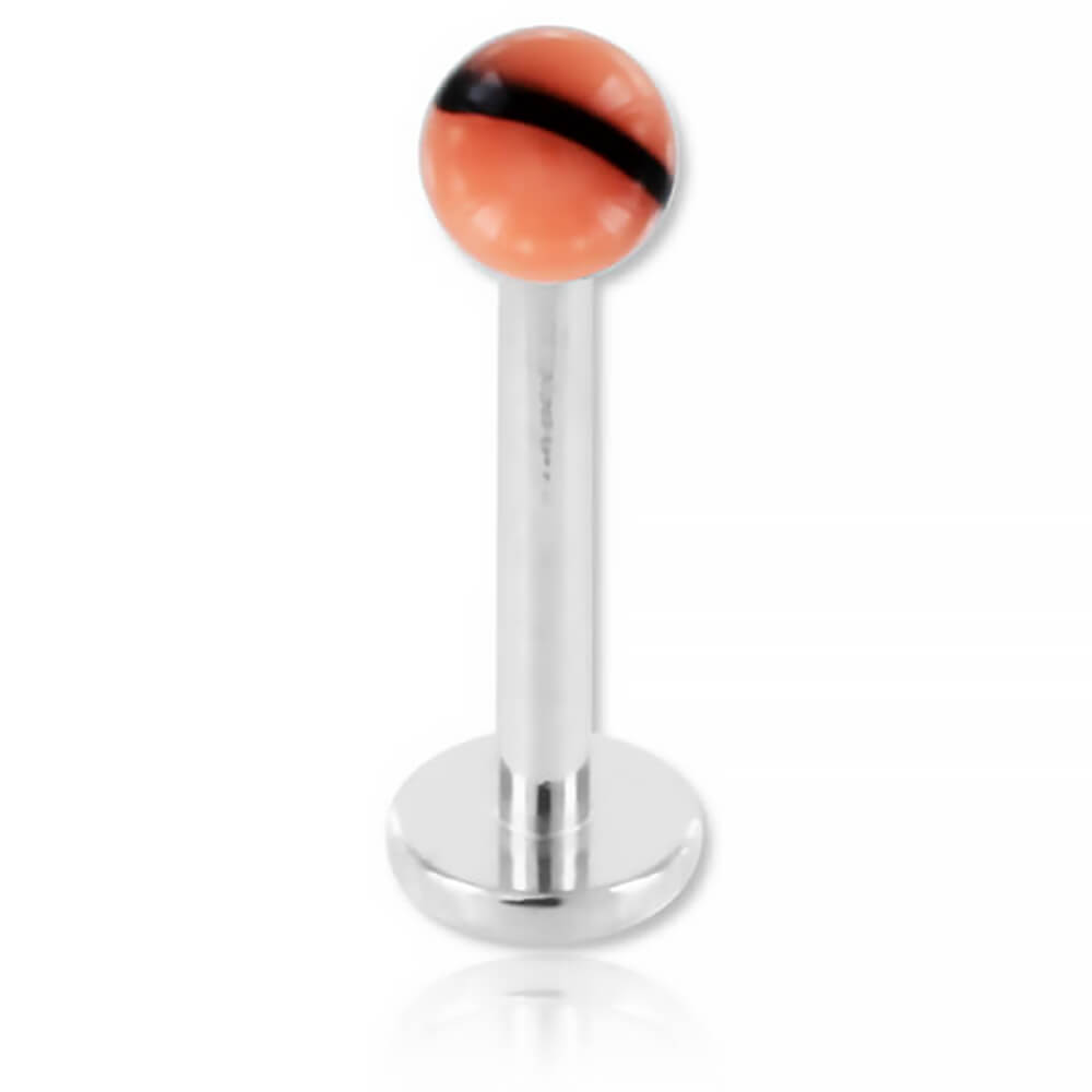 Micro labret acier boule Marbrée