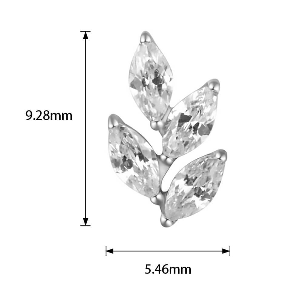 Cristal D'Agate Mousse Sur Base Titane Pour Piercing - Tige 1.2mm Vis Interne Ou Micro-Dermal - Diamètre 2.5, 3 Ou 4mm