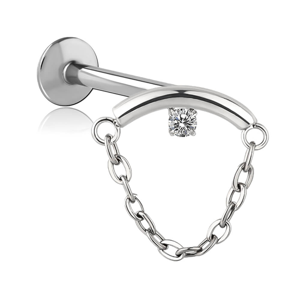 Micro labret titane avec Chainette Bosona