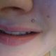 Micro labret acier Strass interne