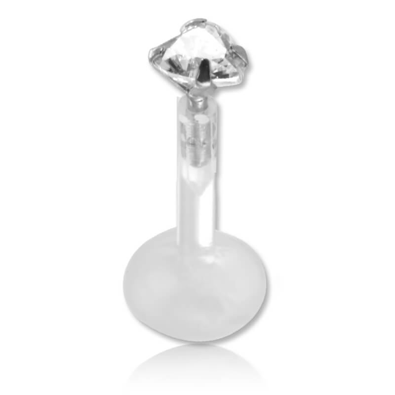 Micro labret Biosafe Zirconium Étoile 3mm griffé argent