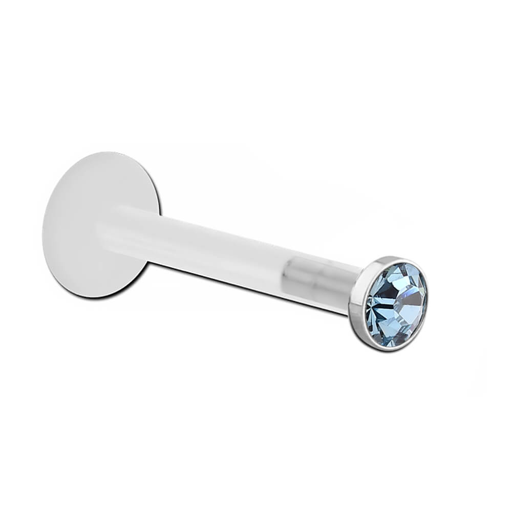 Micro labret Bioflex Cristal 2.35mm serti acier