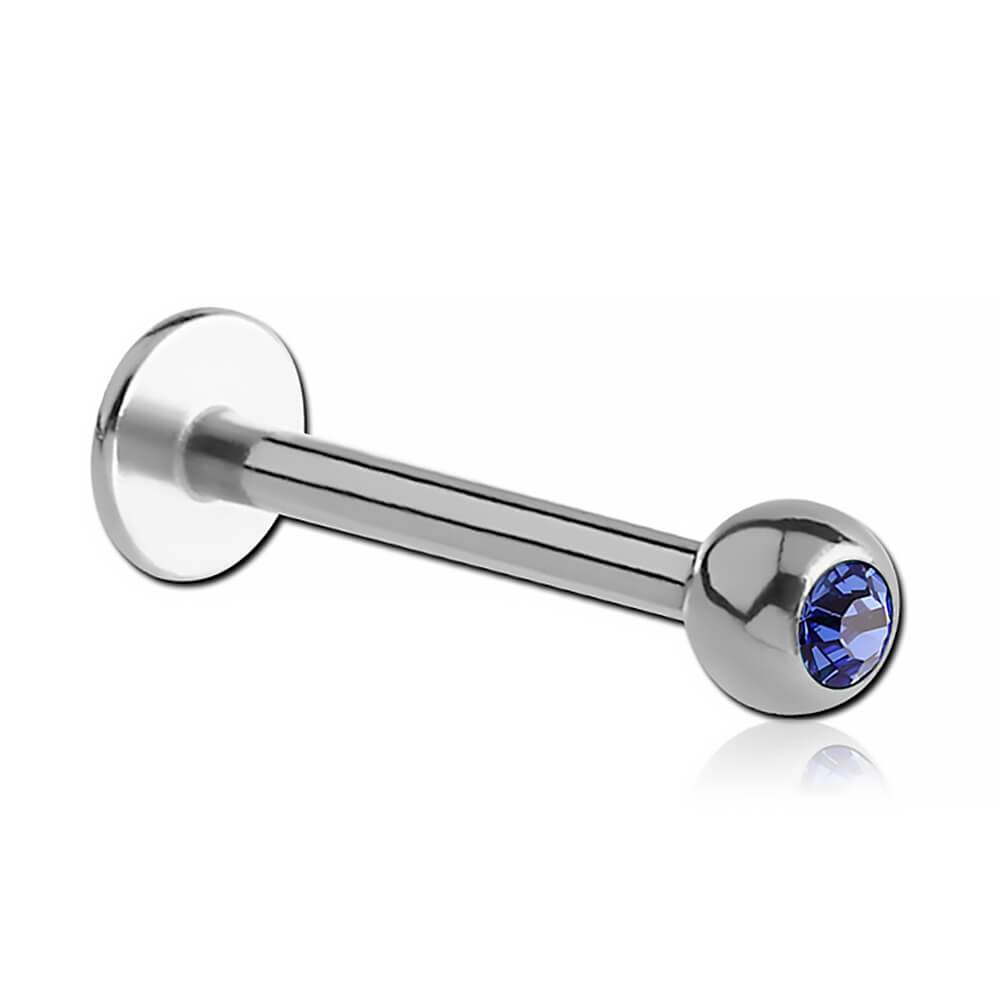 Micro labret titane boule strass