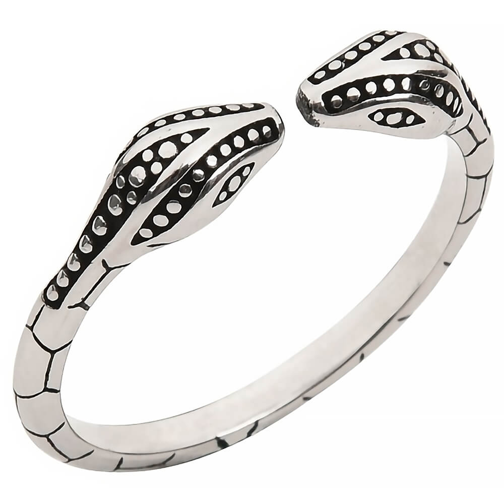 Anneau de gland acier Men Steel Two Snakes