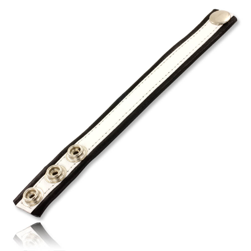 Cockring cuir Bicolore 3 pressions - 20mm