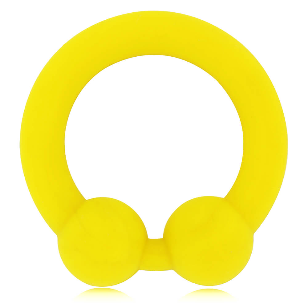 Cockring Fer à cheval silicone jaune