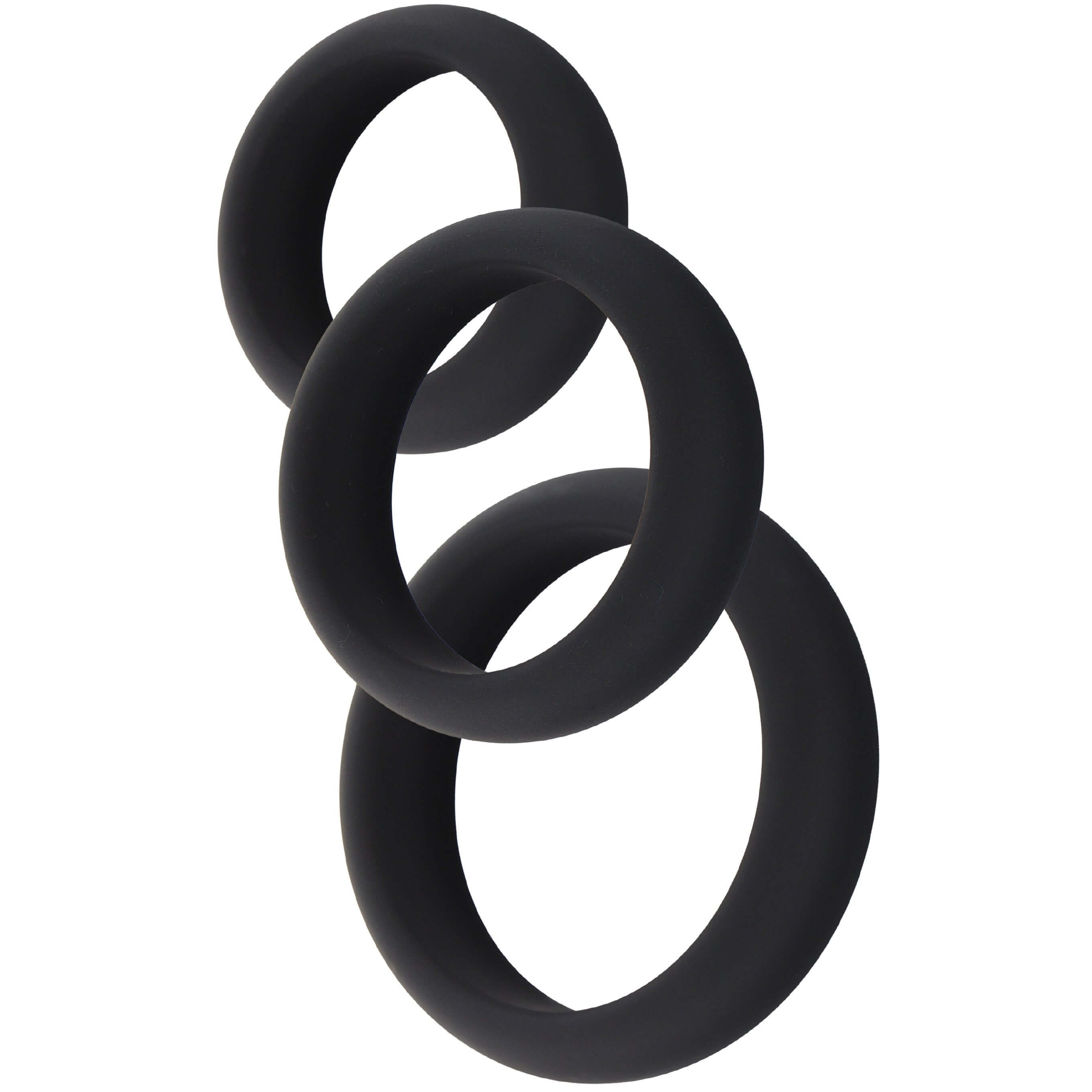 Lot de 3 cockrings silicone noir Hidden Desire Extreme Stamcock