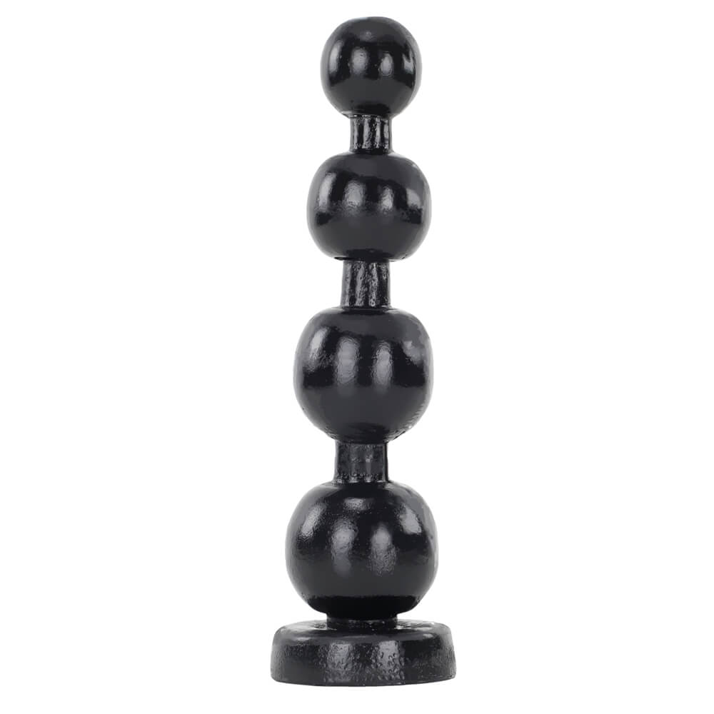 Plug anal vinyle noir HardToys Prison Beads 25x6.2cm