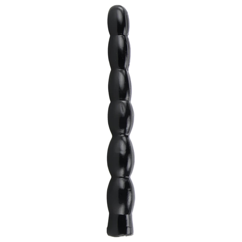 Plug anal en vinyle noir Black Hole Shades of Beads 28x4cm