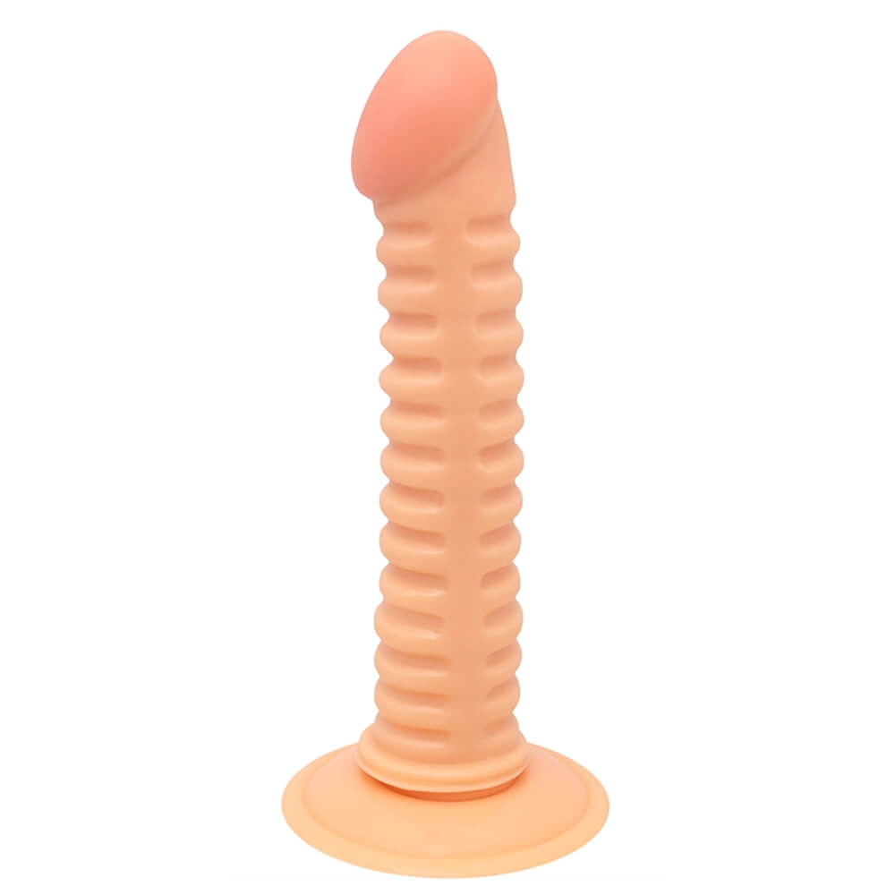 Gode à ventouse vinyle chair Nervy 17 x 3.2cm