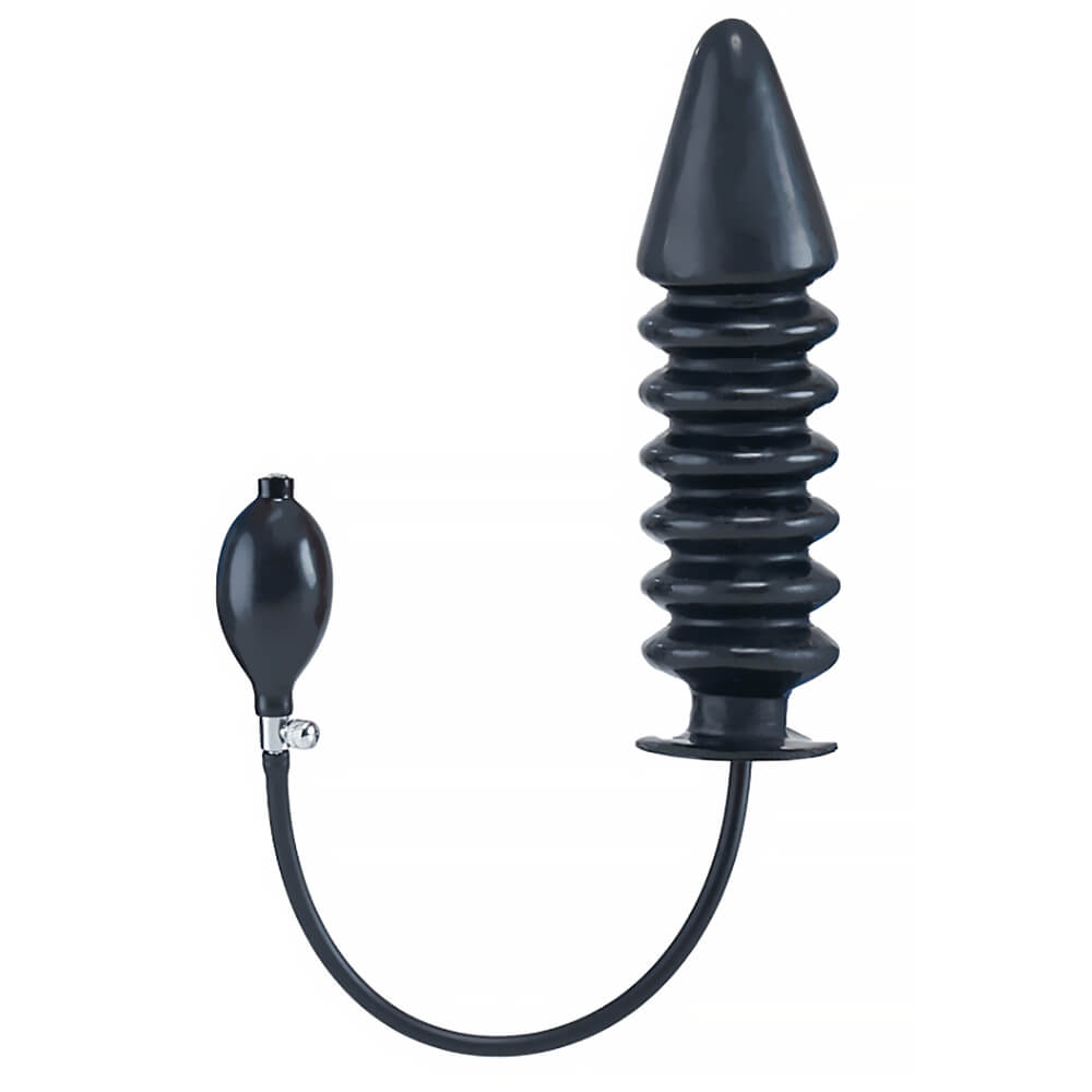 Gode gonflable Mr B Ribbed XL 26.5x8cm Noir