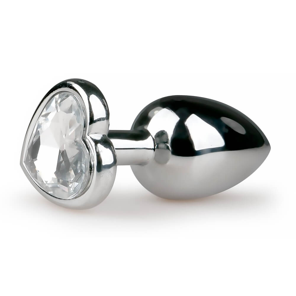 Plug bijou d'anus aluminium Easytoys Coeur Cristal Small 2.6x6cm