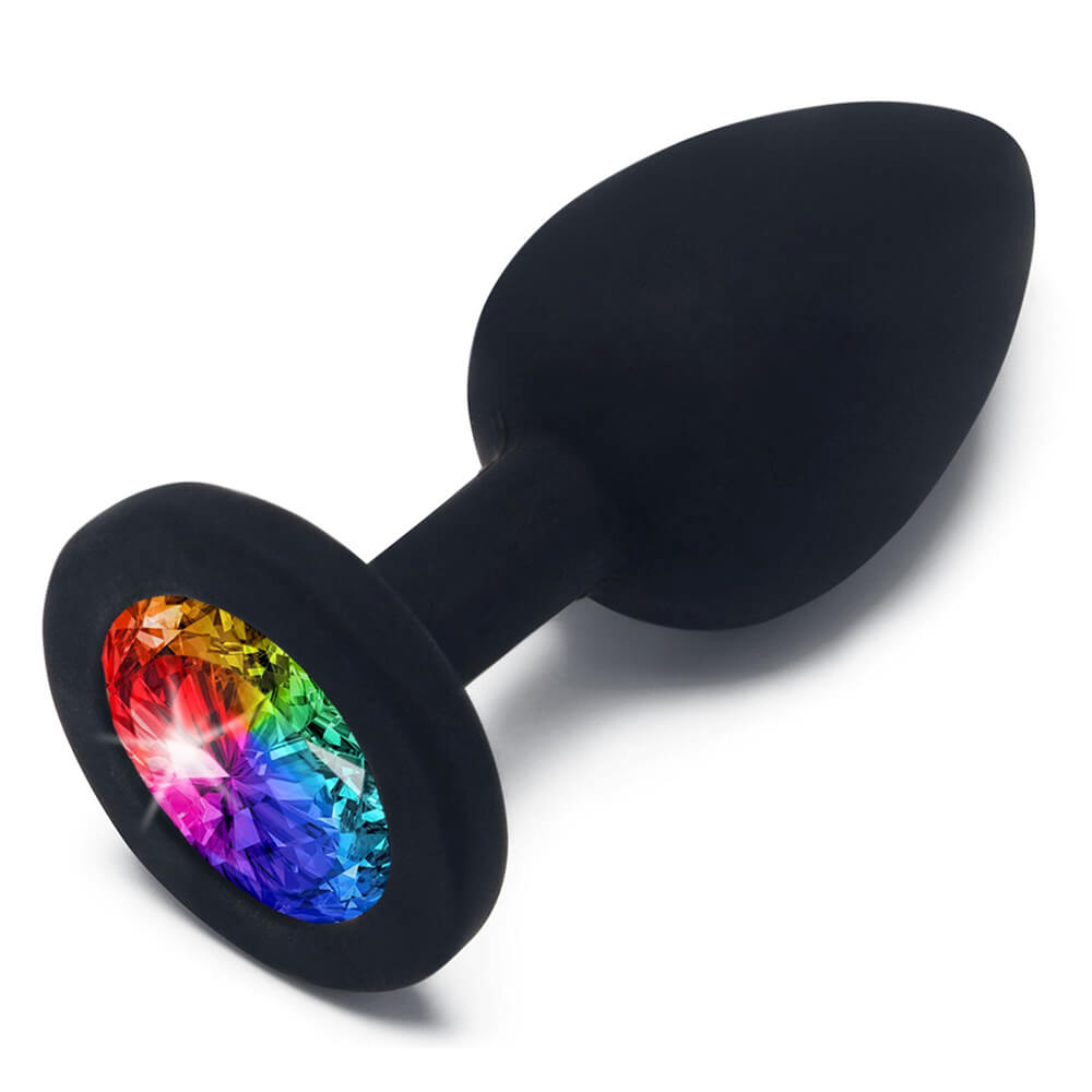 Plug bijou d'anus silicone noir Toy Joy Diamond Booty Small 2.7x6cm IR