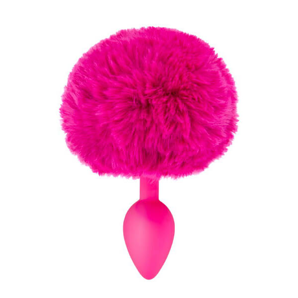 Plug anal silicone 30mm Queue de Lapin fuchsia