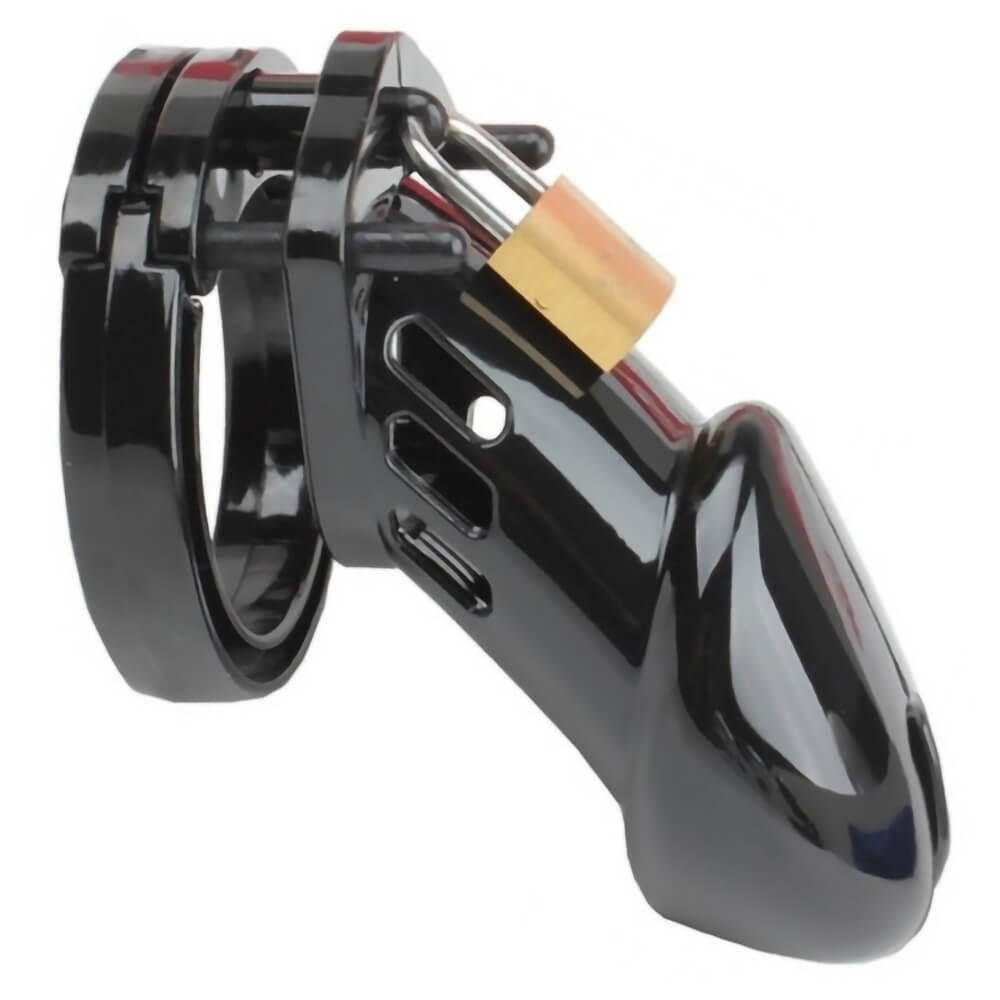 Cage de chasteté homme Cock Lock PVC noir 8x3.4cm