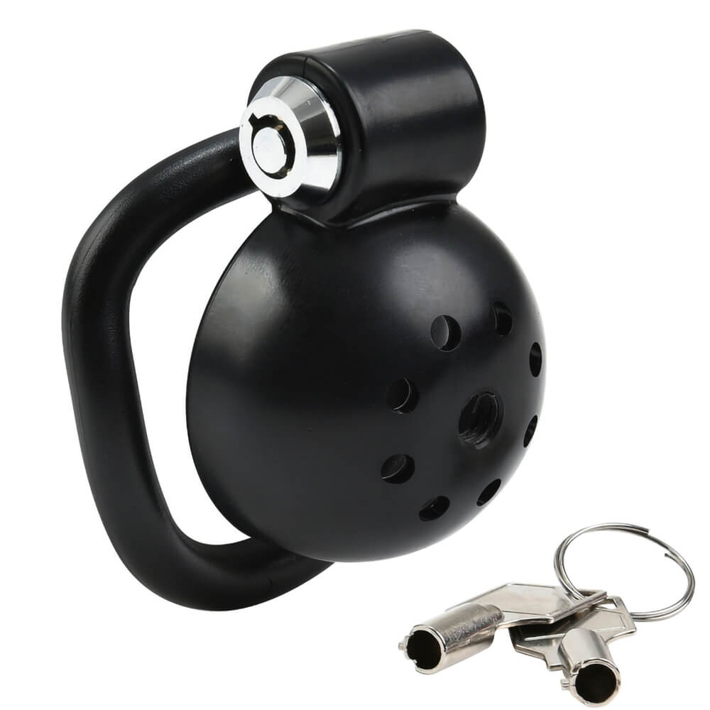 Cage de chasteté homme Cock Lock Round Lock 4x3.5 cm Noire