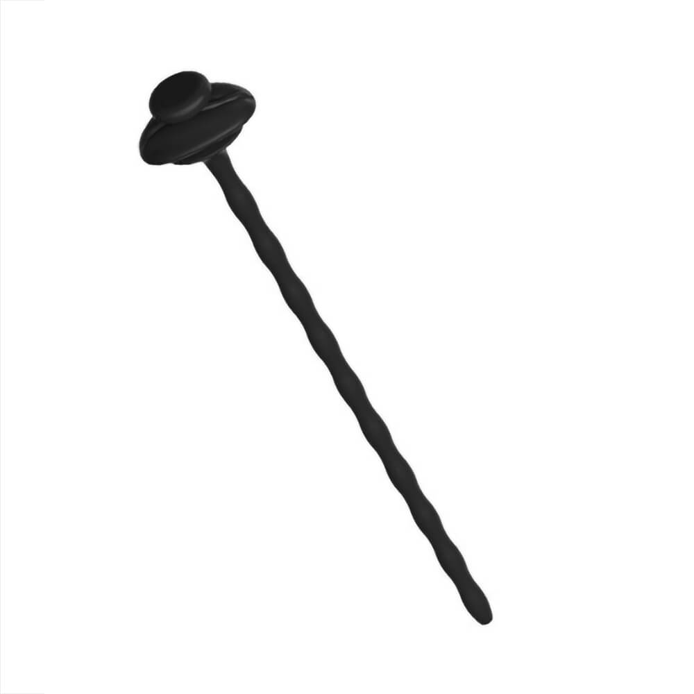 Plug urétral silicone noir Vulvicock S 18 cm - Diamètre 5mm