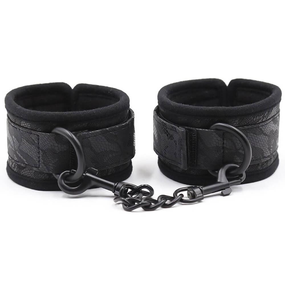 Menottes tissus noir Scratch Lace