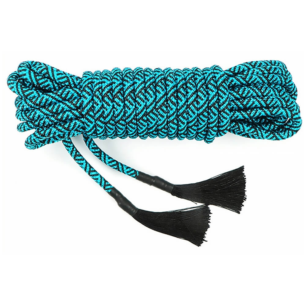 Corde de bondage Scint 10m bleue et noire