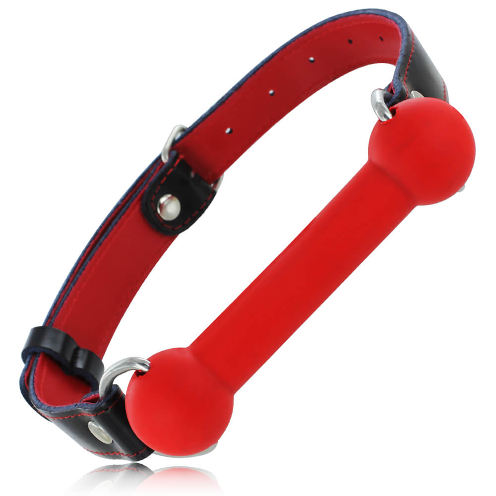 Bâillon os silicone rouge
