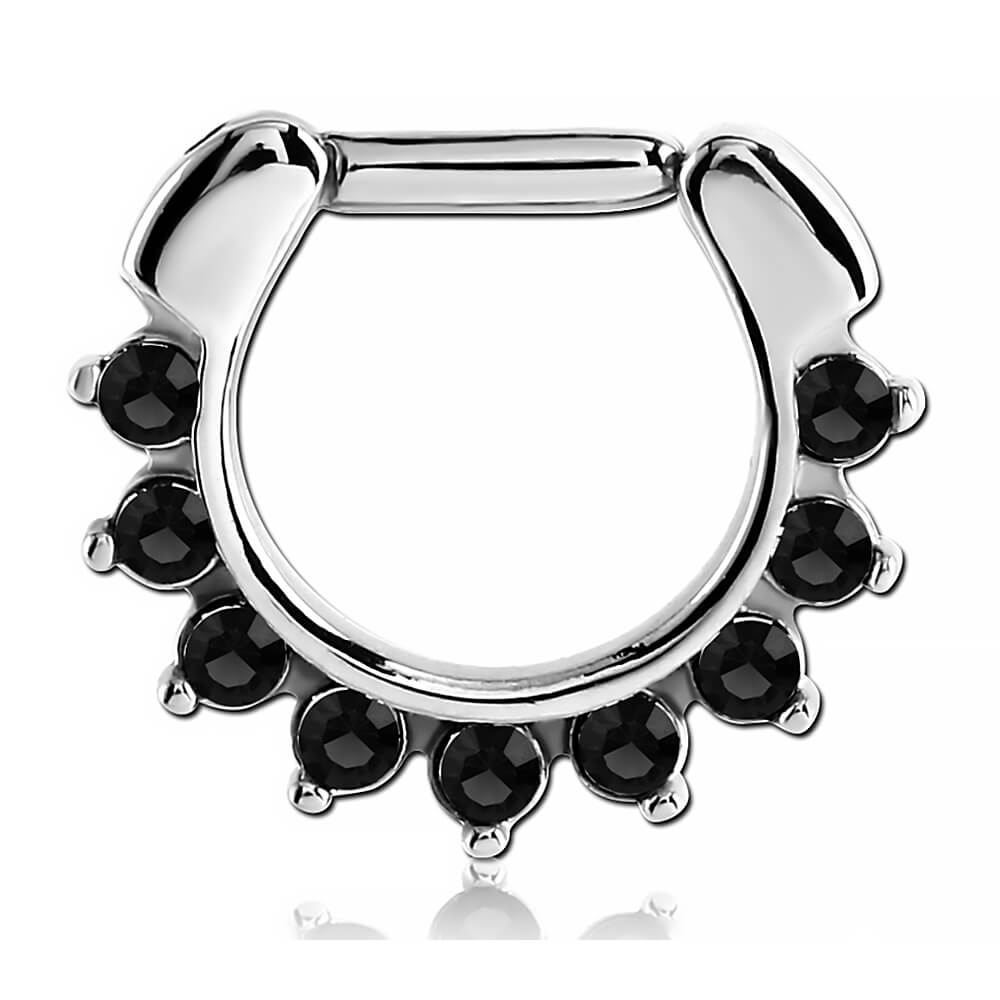 Bijou de septum acier clicker Cristal Crown