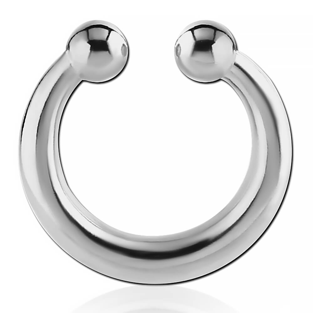 Faux piercing de septum anneau Rhodium