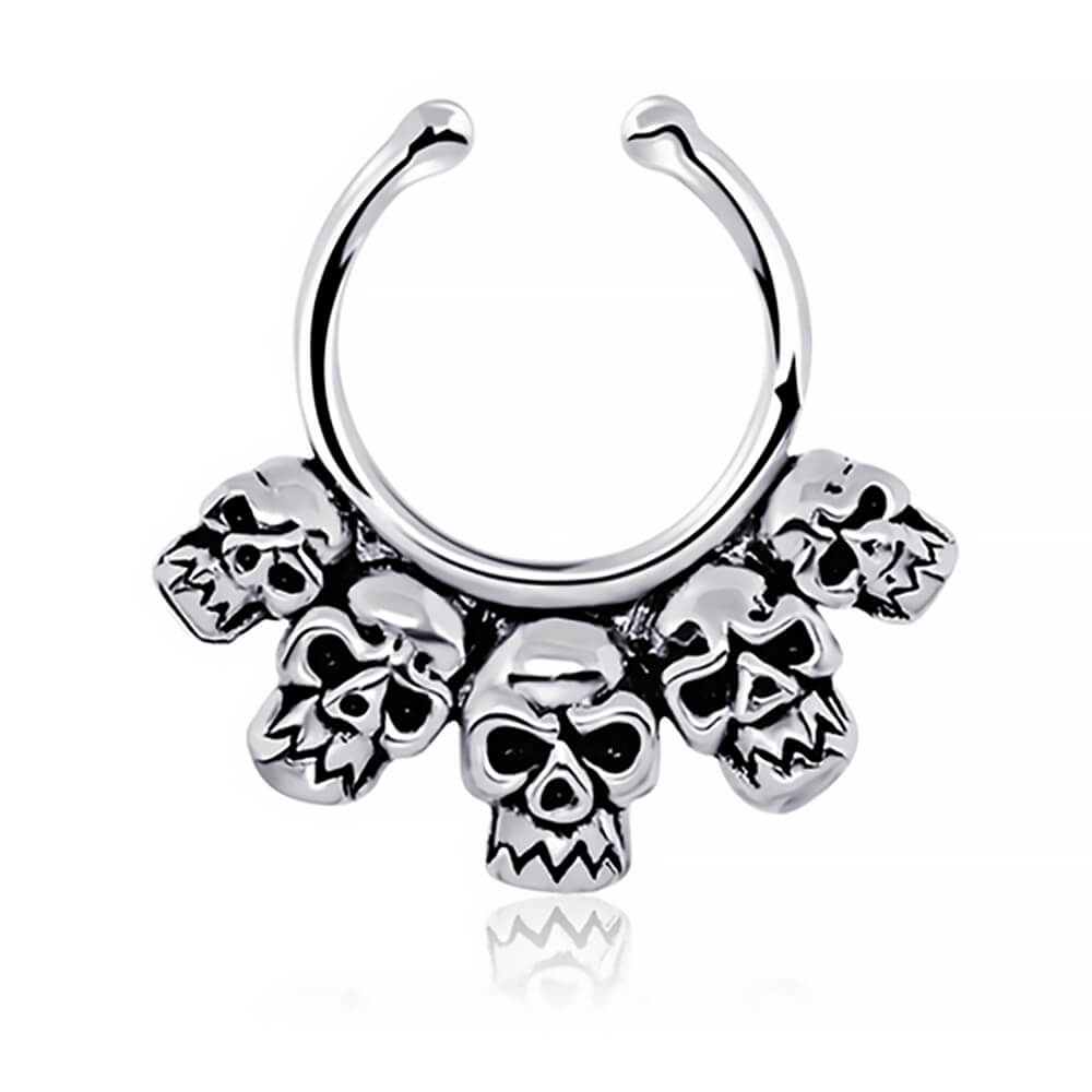 Faux piercing de septum Skulls