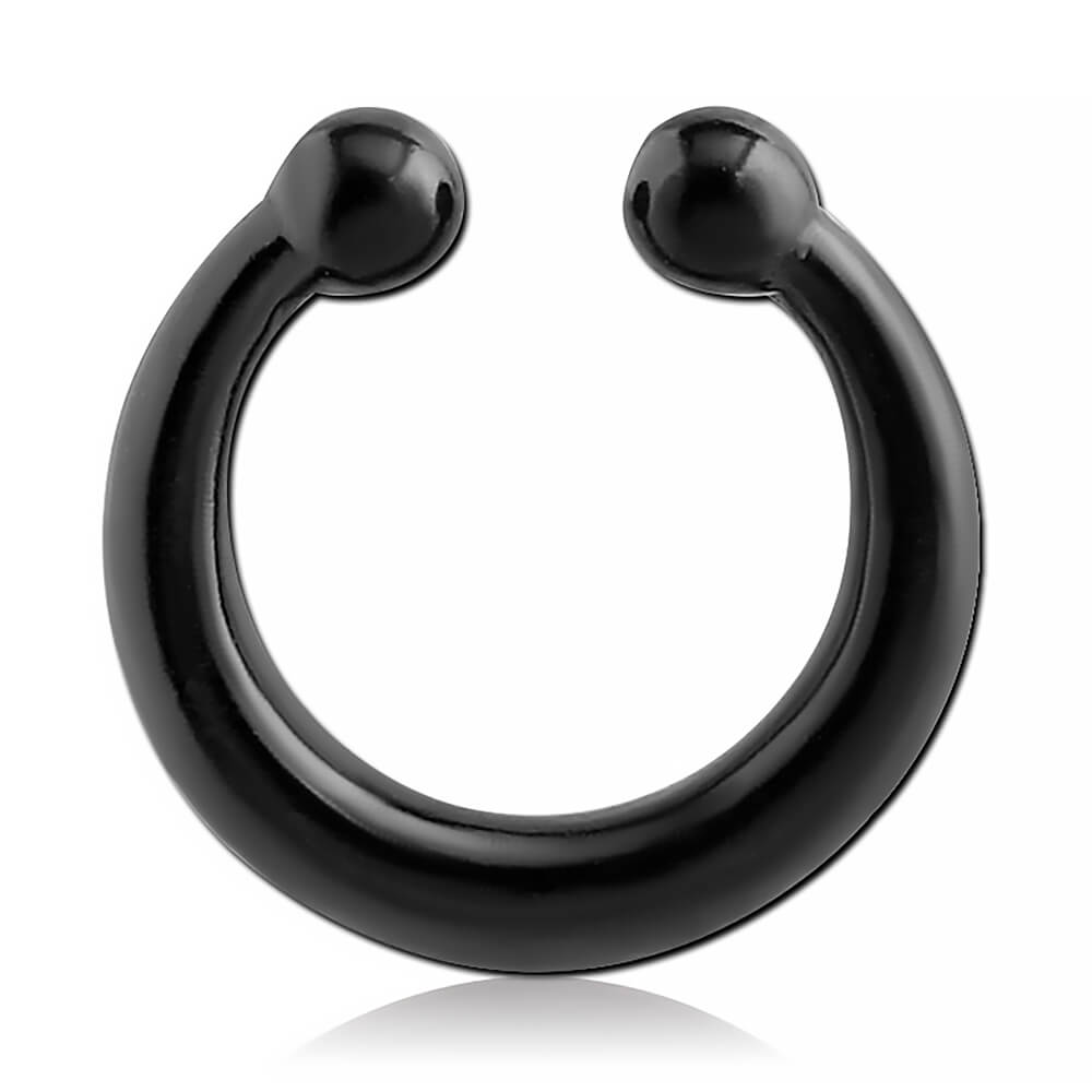 Faux piercing de septum anneau Noir