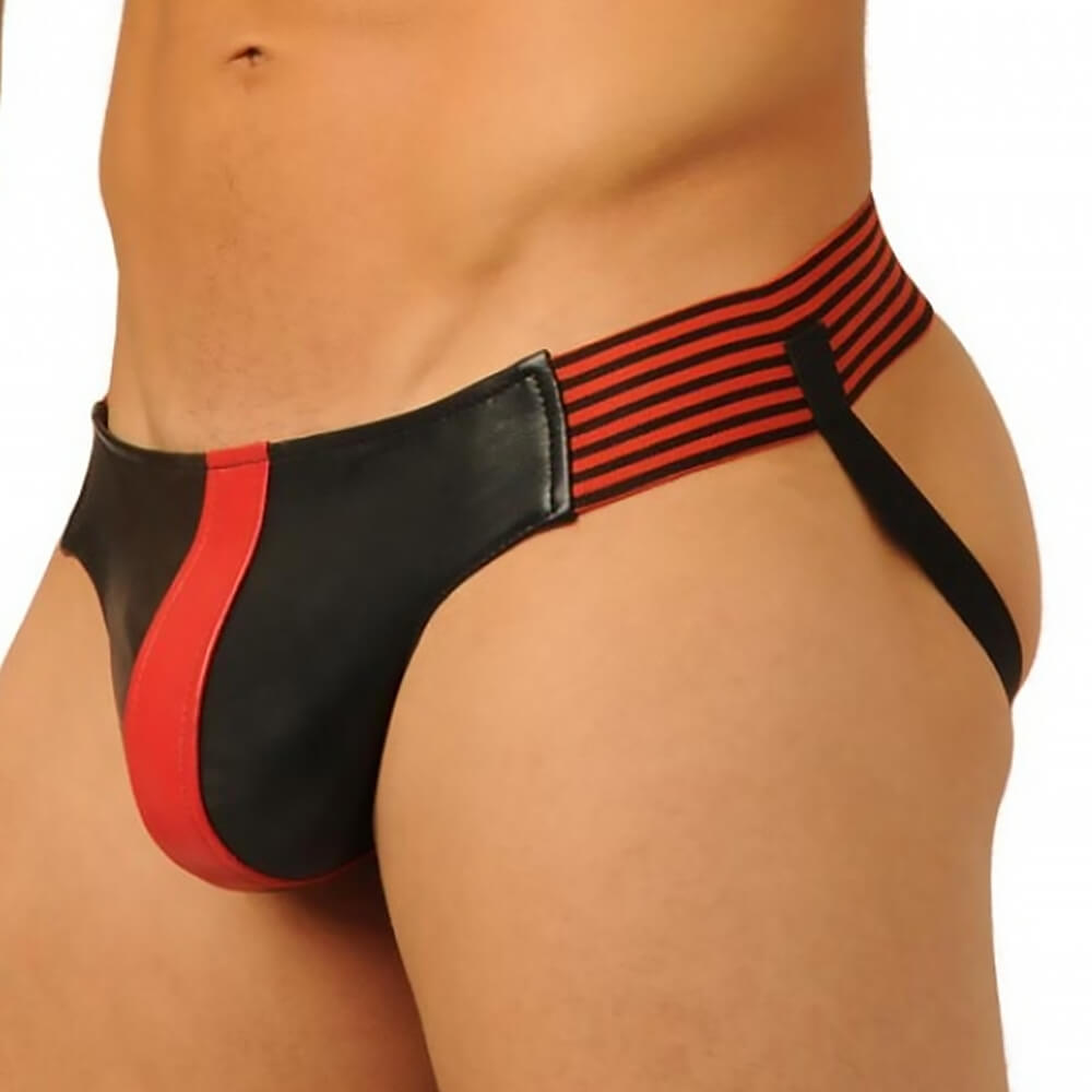 Jockstrap homme cuir Fist Leather rouge