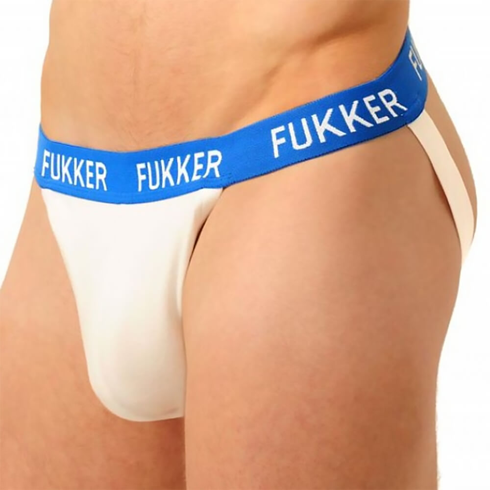 Jockstrap homme Fukker Blanc et bleu