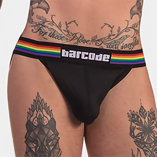 Jockstrap homme Barcode Berlin Pride Noir