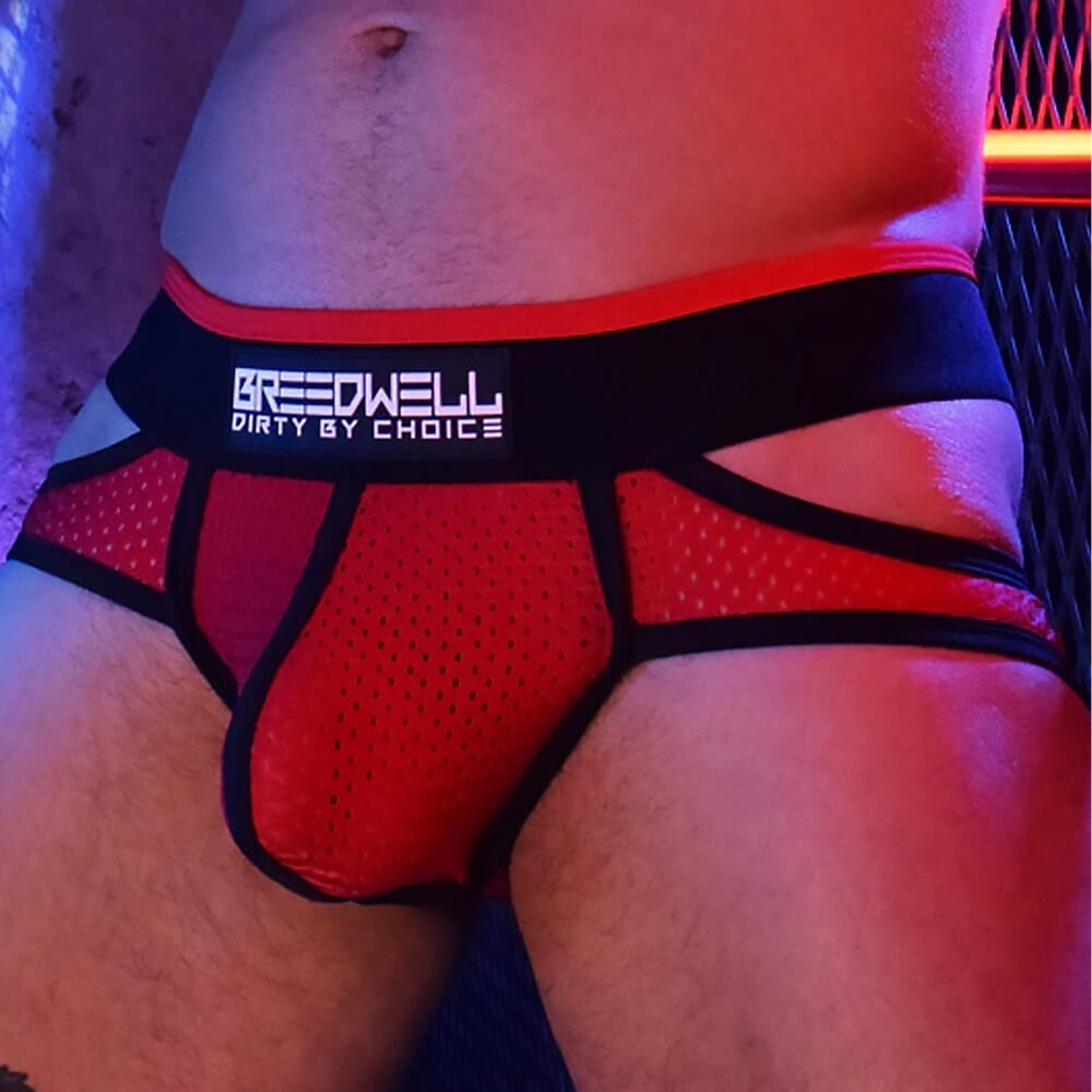 Slip bottomless avec zip Breedwell Moneymaker rouge